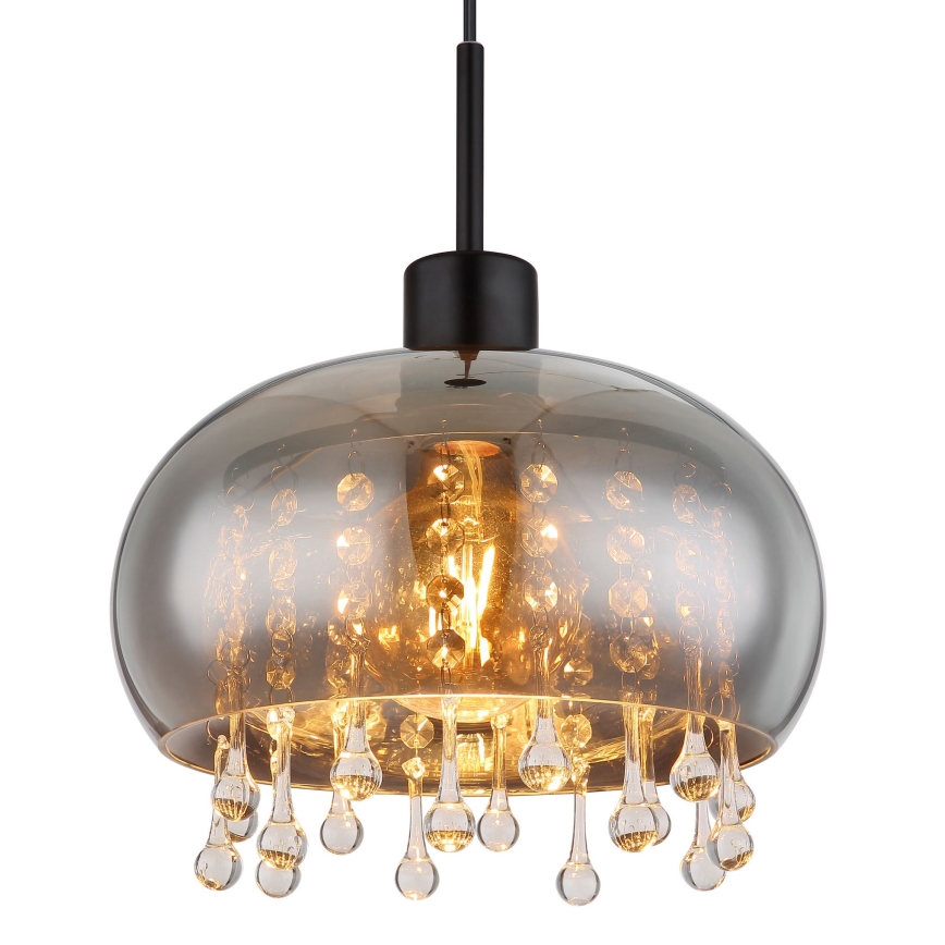 Globo - Luster na sajli 1xE27/9W/230V pr. 28 cm crno