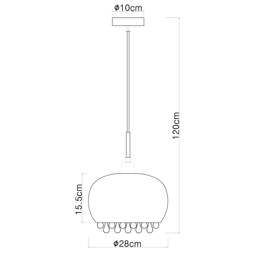Globo - Luster na sajli 1xE27/9W/230V pr. 28 cm crno