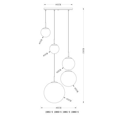 Globo - Luster na sajli 5xE27/60W/230V pr. 65 cm