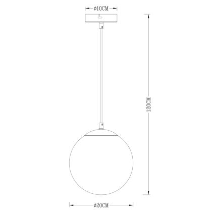 Globo - Luster na sajli 1xE27/40W/230V pr. 20 cm