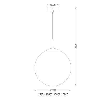 Globo - Luster na sajli 1xE27/40W/230V pr. 30 cm