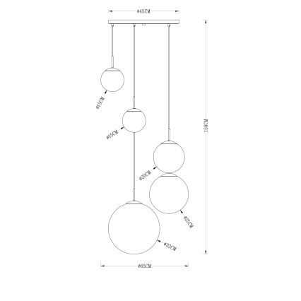 Globo - Luster na sajli 5xE27/40W/230V pr. 65 cm