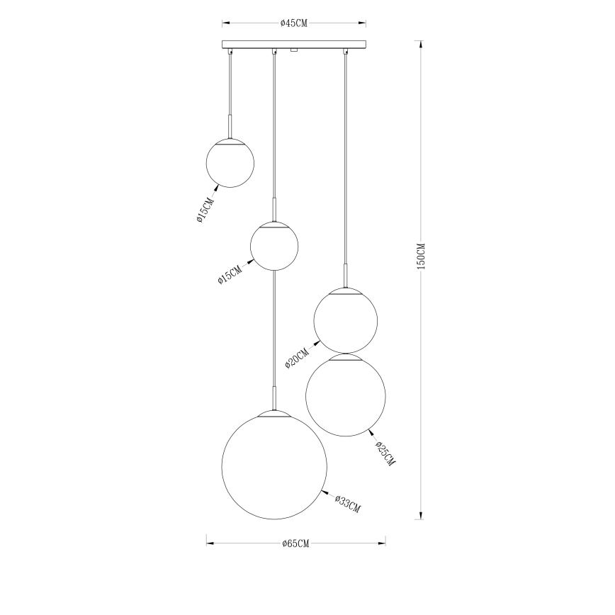 Globo - Luster na sajli 5xE27/40W/230V pr. 65 cm