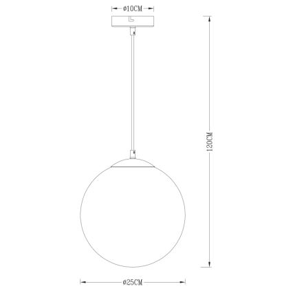 Globo - Luster na sajli 1xE27/40W/230V pr. 30 cm