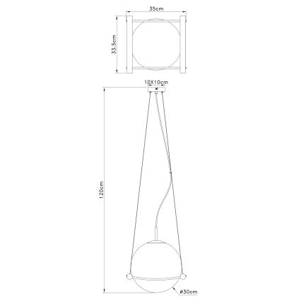 Globo - Luster na sajli 1xE27/15W/230V fikus elastika