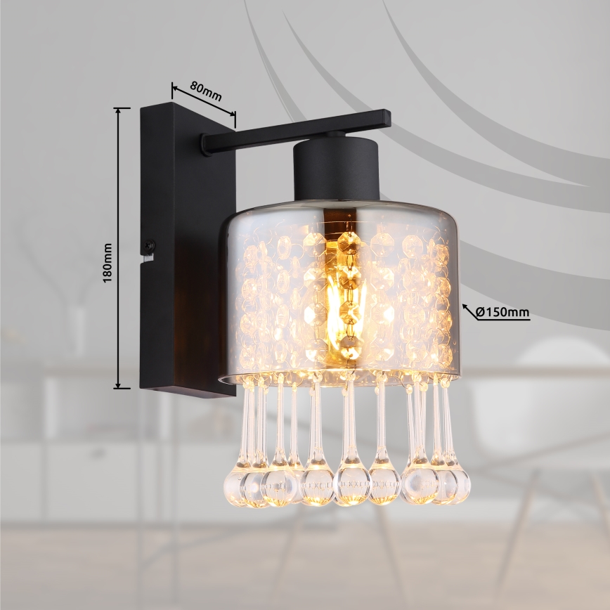 Globo - Zidna lampa 1xE27/60W/230V crno