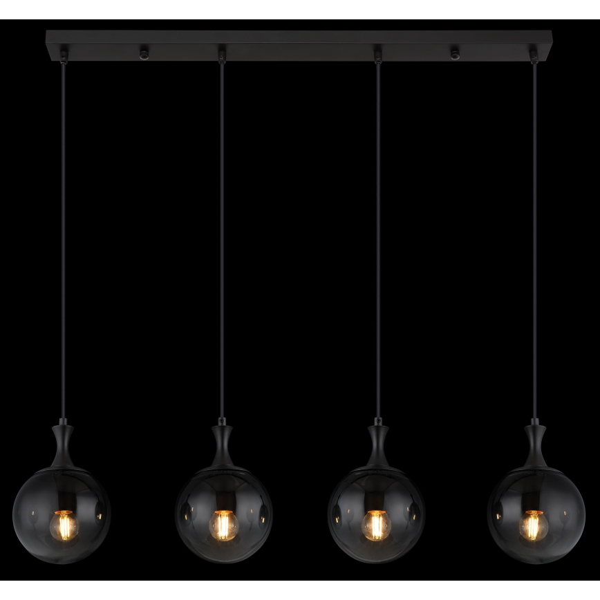 Globo - Luster na sajli 4xE27/10W/230V crno