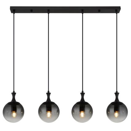 Globo - Luster na sajli 4xE27/10W/230V crno