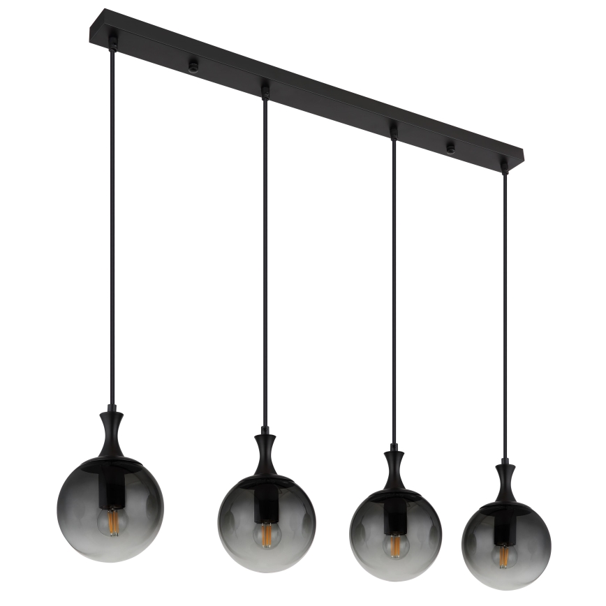 Globo - Luster na sajli 4xE27/10W/230V crno