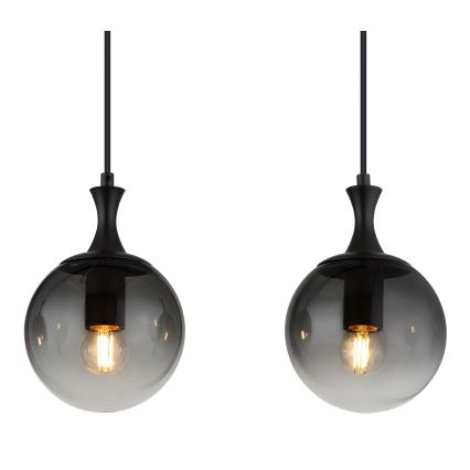Globo - Luster na sajli 4xE27/10W/230V crno