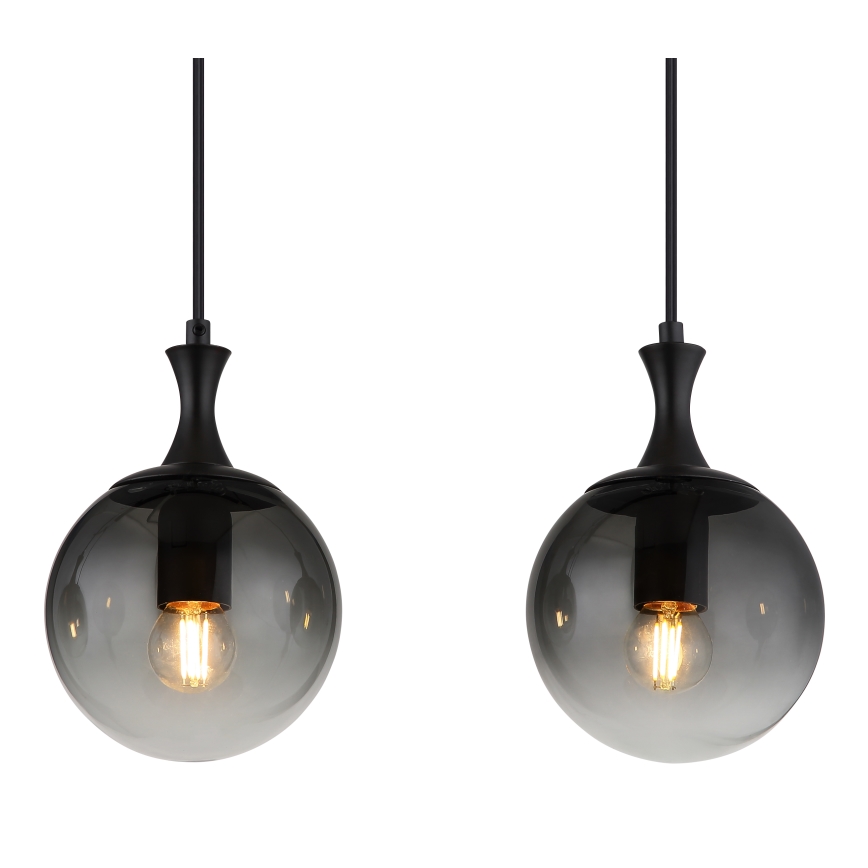 Globo - Luster na sajli 4xE27/10W/230V crno