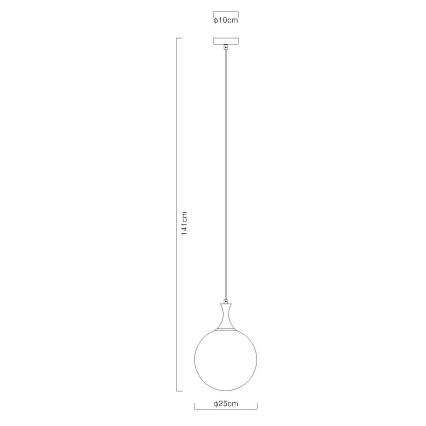 Globo - Luster na sajli 1xE27/10W/230V pr. 25 cm crno