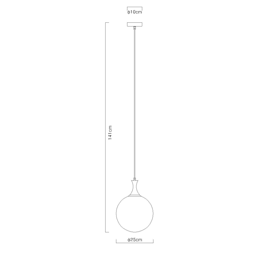 Globo - Luster na sajli 1xE27/10W/230V pr. 25 cm crno