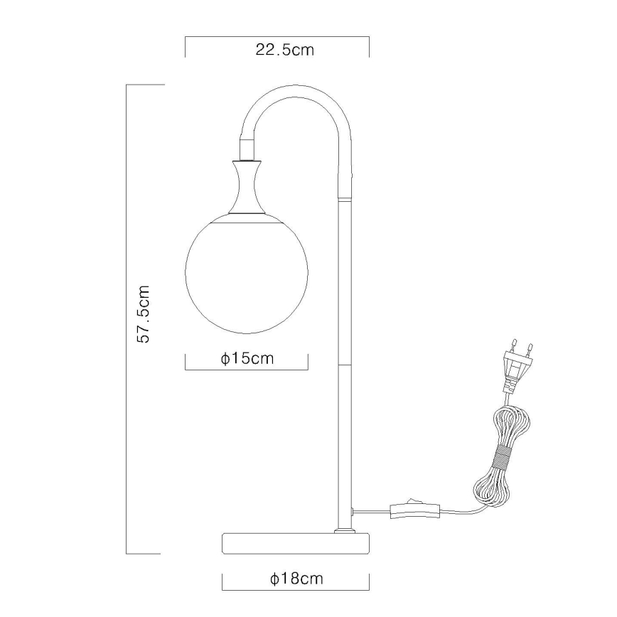 Globo - Stona lampa 1xE27/10W/230V crno