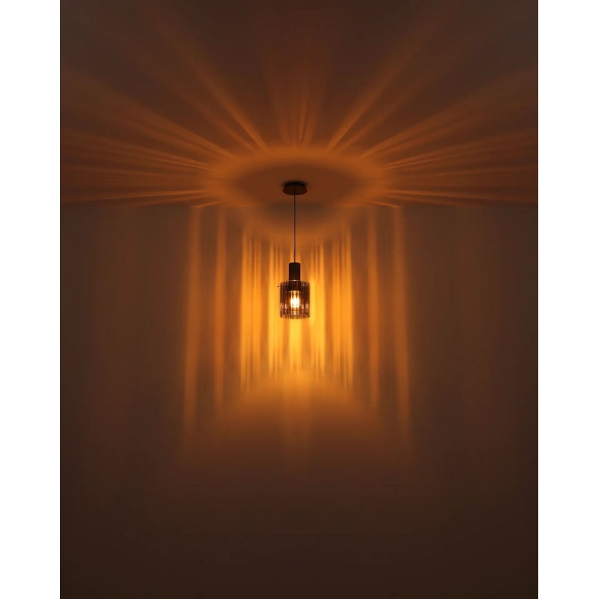 Globo - Luster na sajli 1xE27/40W/230V pr. 18 cm braon