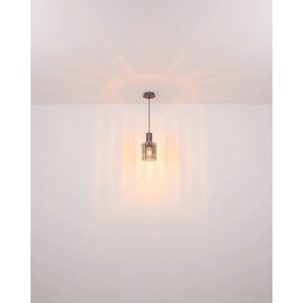 Globo - Luster na sajli 1xE27/40W/230V pr. 18 cm braon