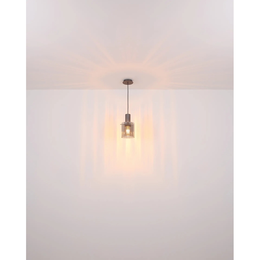 Globo - Luster na sajli 1xE27/40W/230V pr. 18 cm braon
