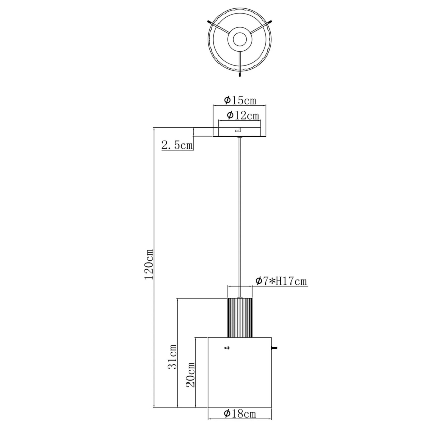 Globo - Luster na sajli 1xE27/40W/230V pr. 18 cm bela