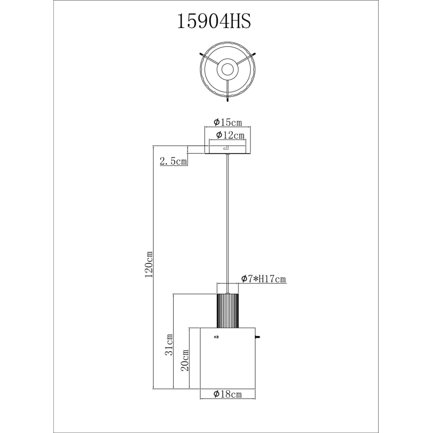 Globo - Luster na sajli 1xE27/40W/230V pr. 18 cm sivo
