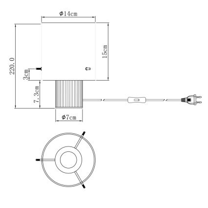 Globo - Stona lampa 1xE27/40W/230V pr. 14 cm sivo