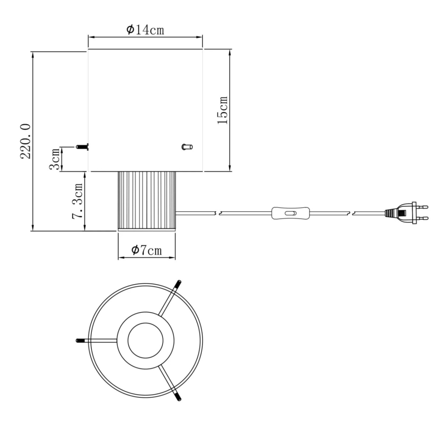 Globo - Stona lampa 1xE27/40W/230V pr. 14 cm sivo