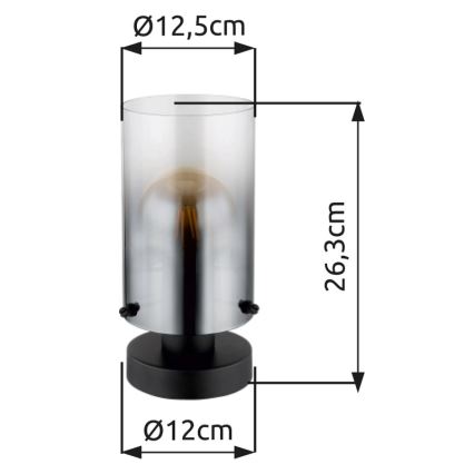 Globo - Stona lampa 1xE27/40W/230V pr. 12,5 cm crno