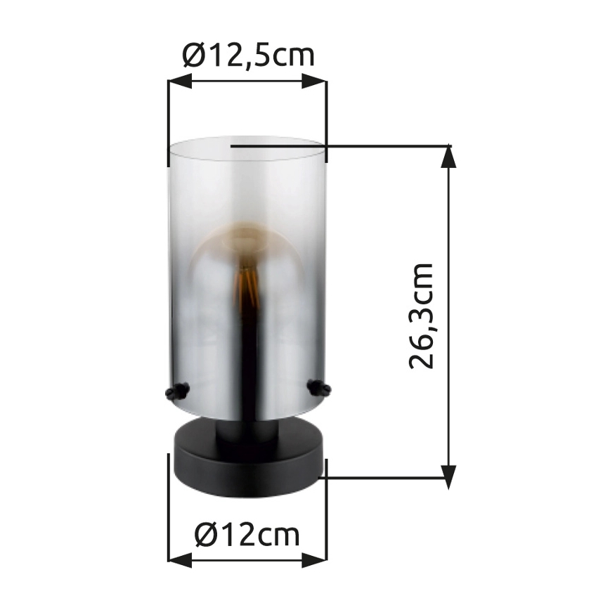 Globo - Stona lampa 1xE27/40W/230V pr. 12,5 cm crno