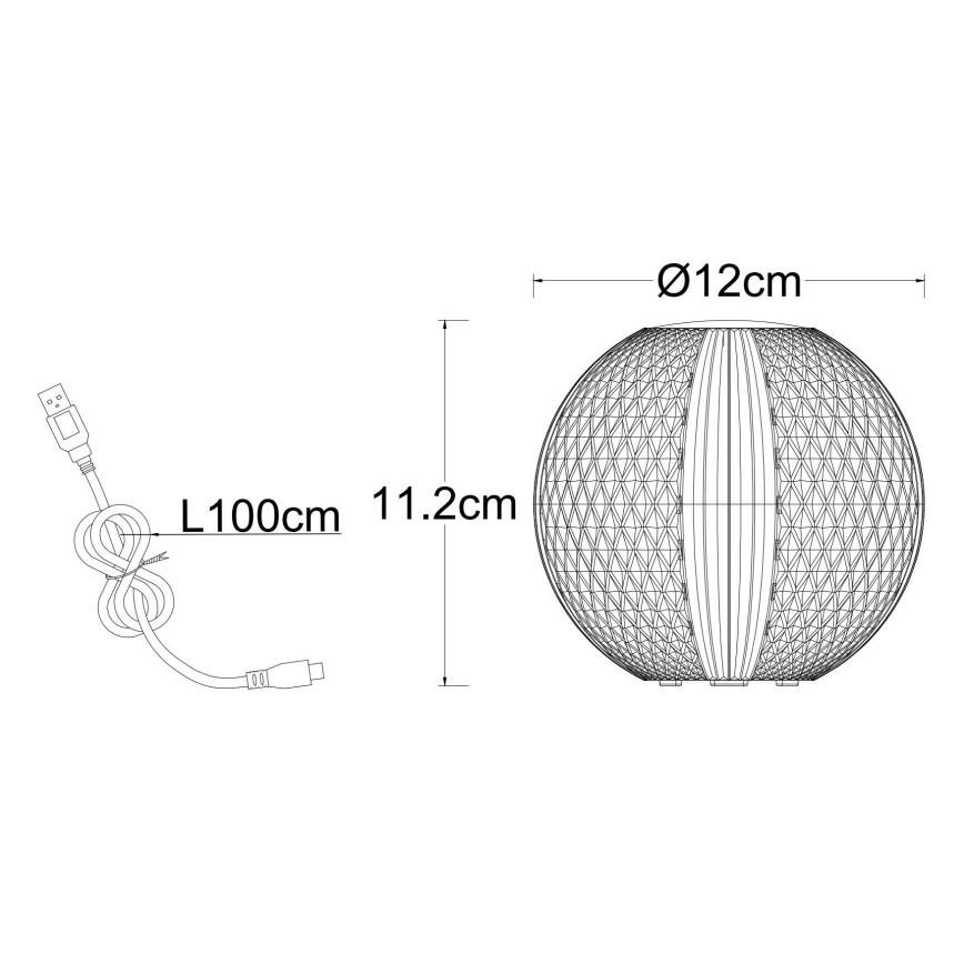 Globo - LED Prigušiva stona lampa na dodir LED/2W/5V 1200 mAh USB prozirna