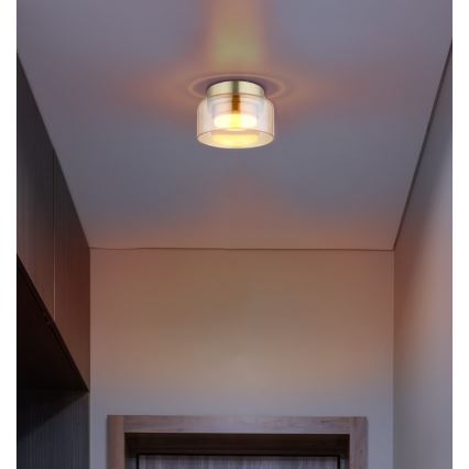 Globo - LED plafonska svetiljka 1xGX53/6W/230V prečnik 13 cm zadimljena/braon