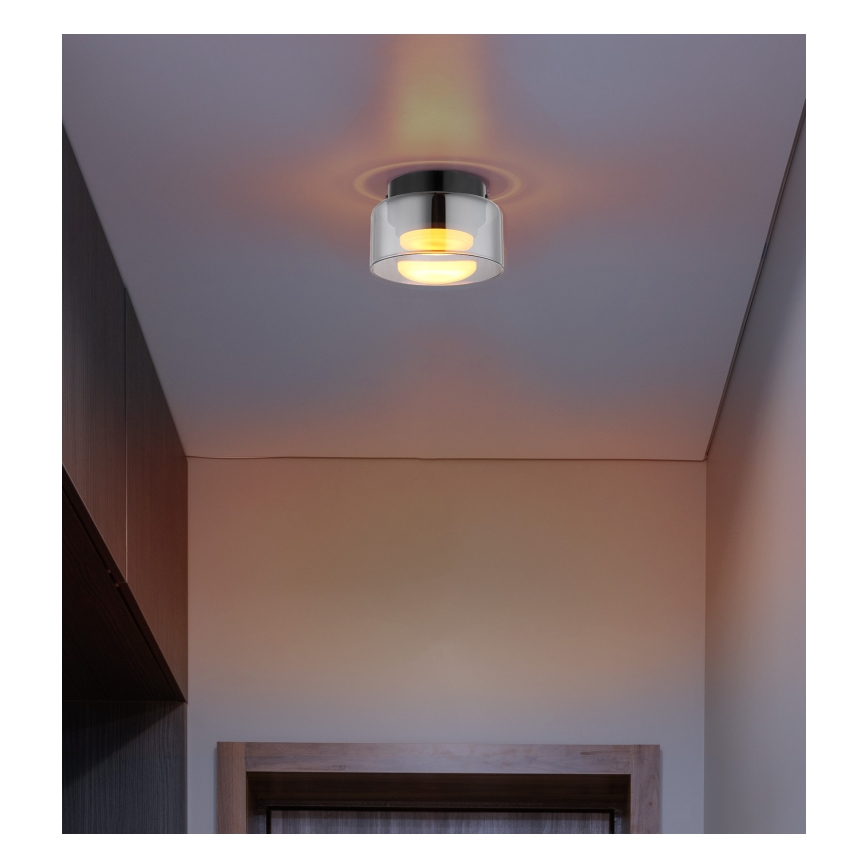 Globo - LED stropna svetiljka 1xGX53/6W/230V prečnik 13 cm dimljena/crna