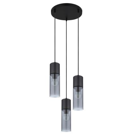 Globo - Luster na sajli 3xE27/25W/230V pr. 30 cm crno