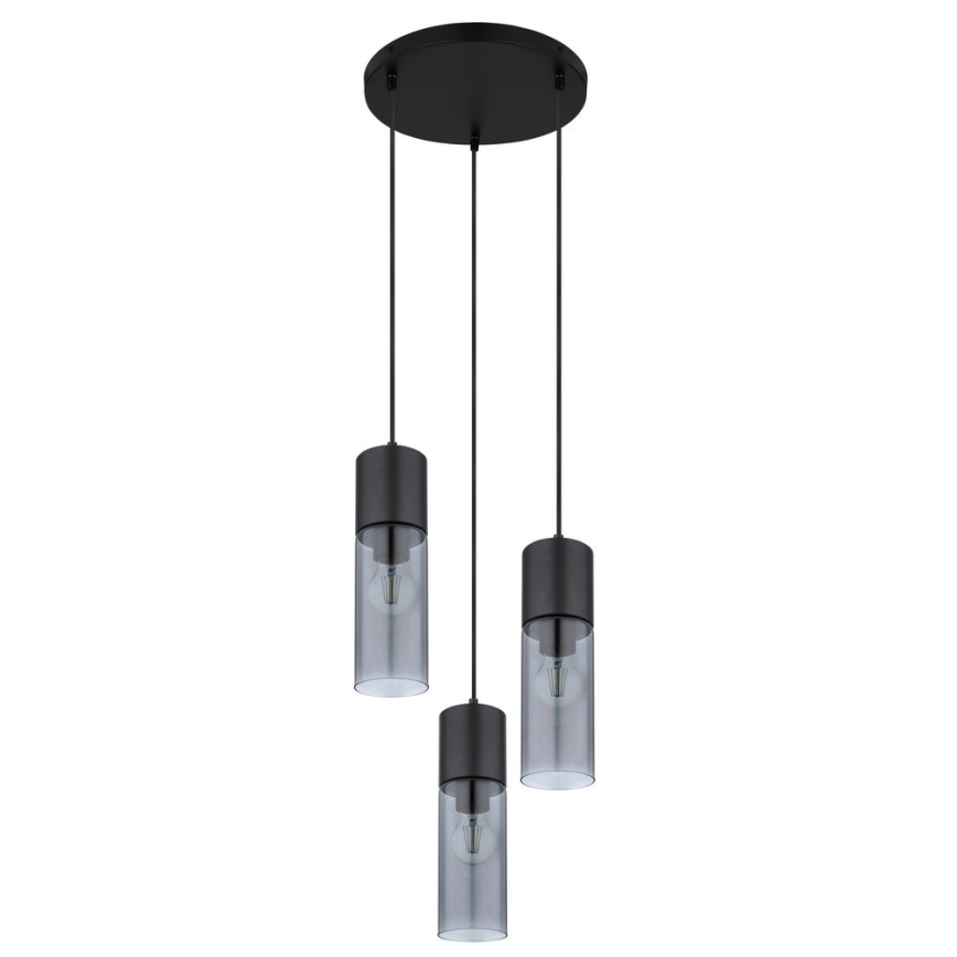 Globo - Luster na sajli 3xE27/25W/230V pr. 30 cm crno