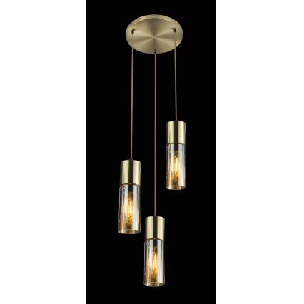Globo - Luster na sajli 3xE27/25W/230V pr. 30 cm mesing