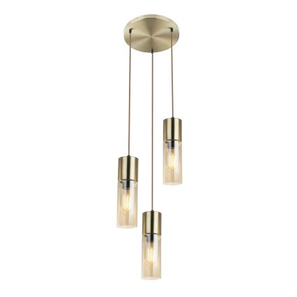 Globo - Luster na sajli 3xE27/25W/230V pr. 30 cm mesing