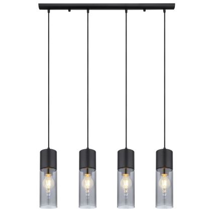 Globo - Luster na sajli 4xE27/25W/230V crno