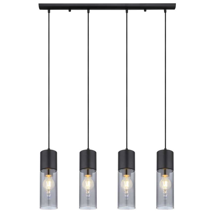 Globo - Luster na sajli 4xE27/25W/230V crno