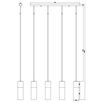 Globo - Luster na sajli 4xE27/25W/230V mesing