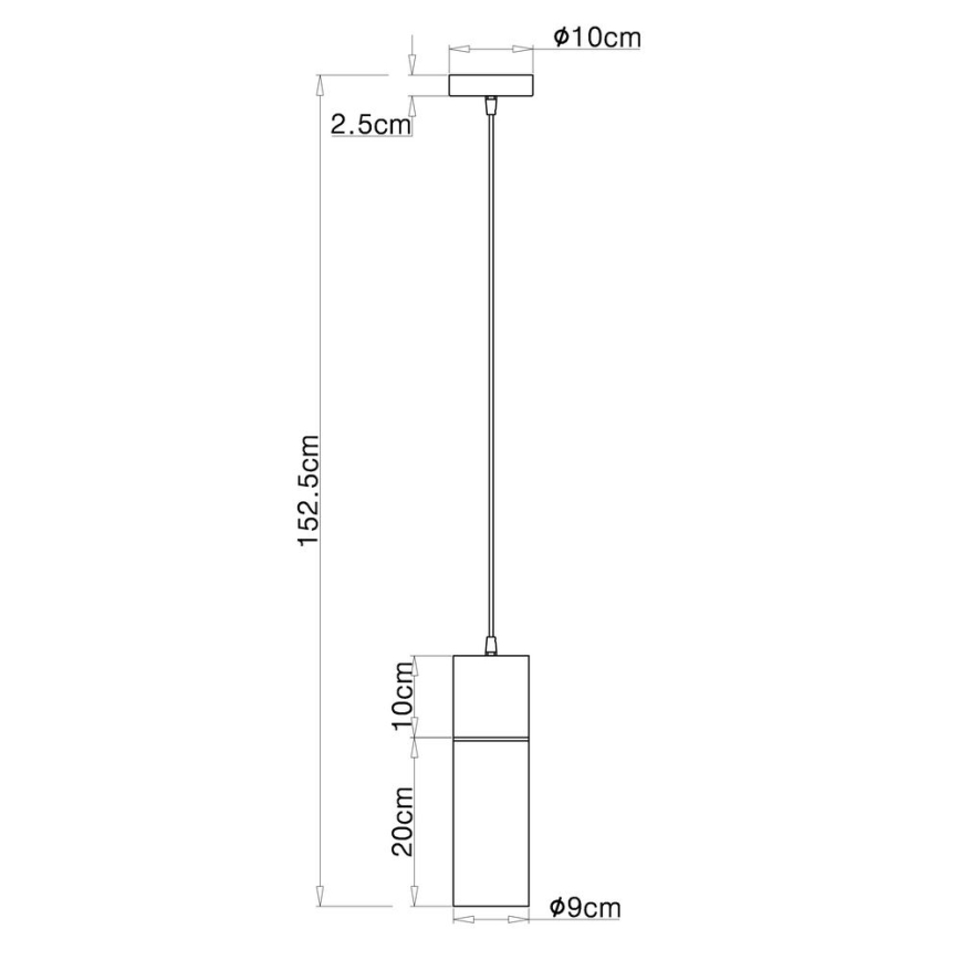 Globo - Luster na sajli 1xE27/25W/230V pr. 10,5 cm crno