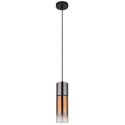 Globo - Luster na sajli 1xE27/25W/230V pr. 10,5 cm crno/bakrena