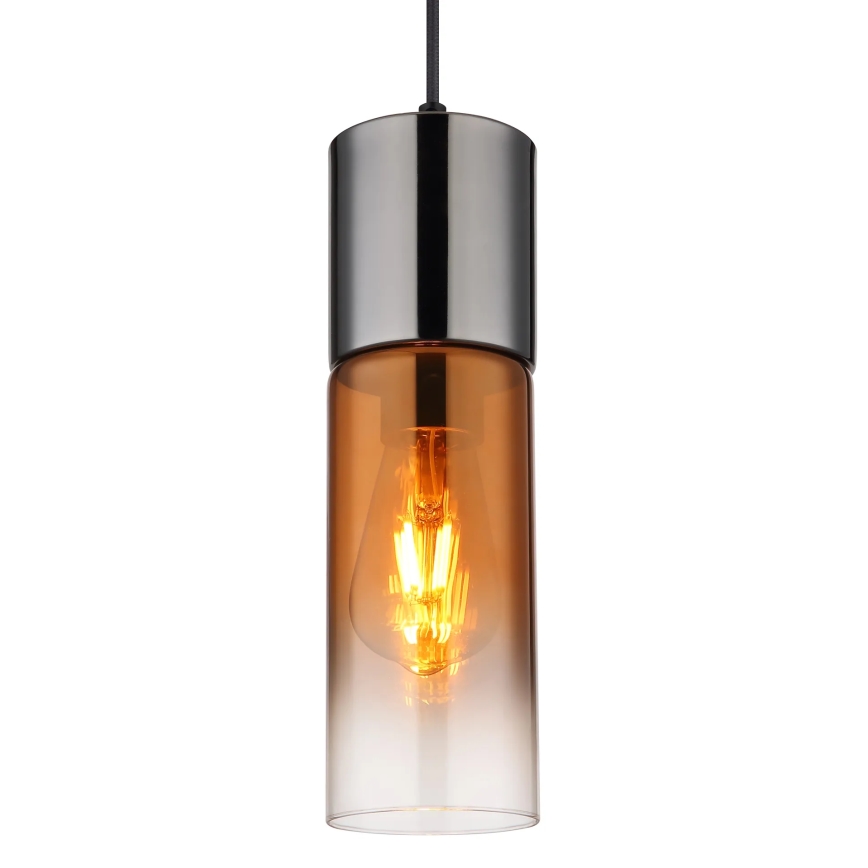 Globo - Luster na sajli 1xE27/25W/230V pr. 10,5 cm crno/bakrena