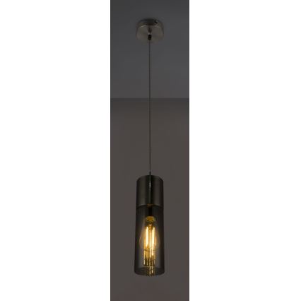 Globo - Luster na sajli 1xE27/25W/230V pr. 10,5 cm mat krom