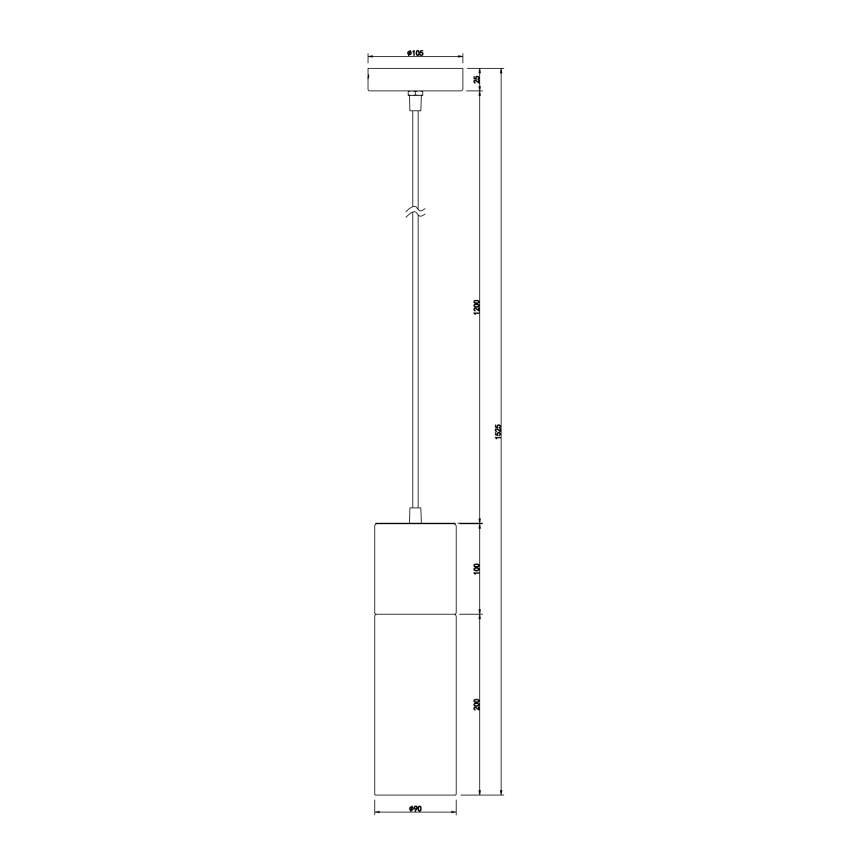 Globo - Luster na sajli 1xE27/25W/230V pr. 10,5 cm mat krom