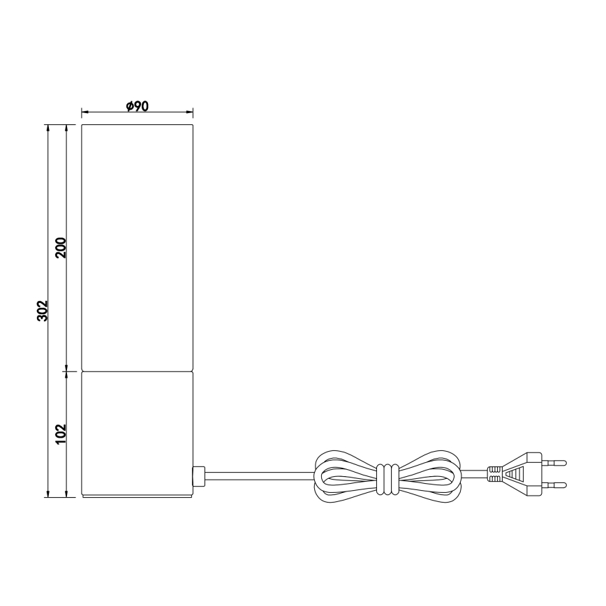 Globo - Stona lampa na dodir 1xE27/25W/230V pr. 9 cm crno