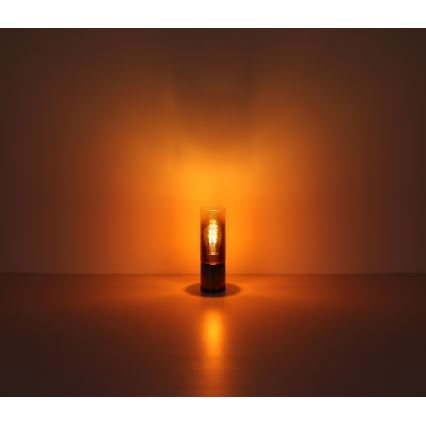 Globo - Stona lampa na dodir 1xE27/25W/230V pr. 9 cm crno/bakrena