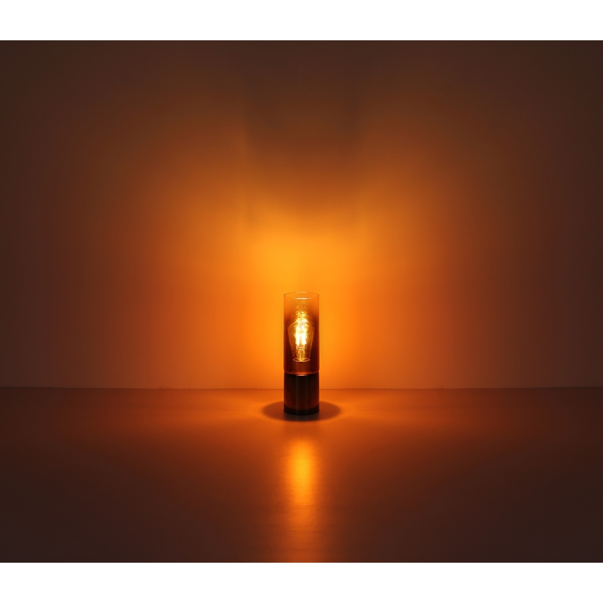 Globo - Stona lampa na dodir 1xE27/25W/230V pr. 9 cm crno/bakrena