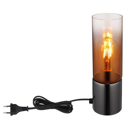 Globo - Stona lampa na dodir 1xE27/25W/230V pr. 9 cm crno/bakrena