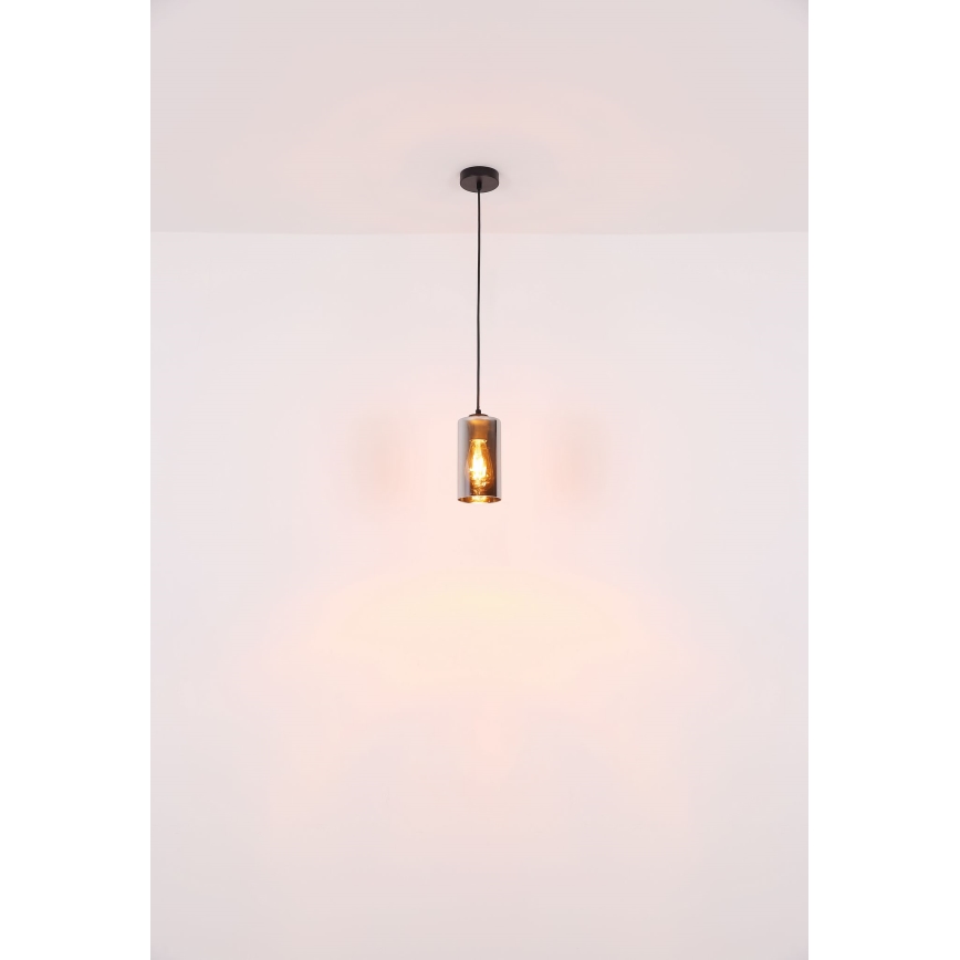 Globo - Luster na sajli 1xE27/25W/230V pr. 11 cm crno