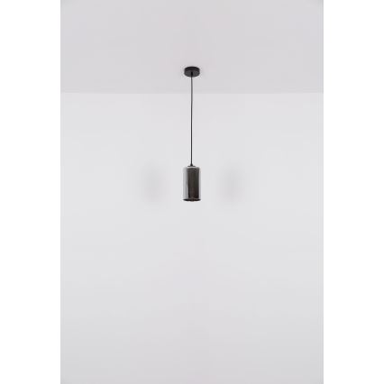 Globo - Luster na sajli 1xE27/25W/230V pr. 11 cm crno
