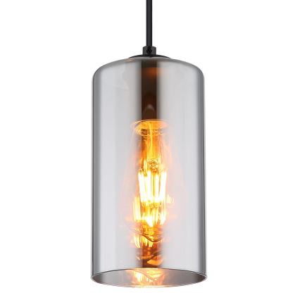 Globo - Luster na sajli 1xE27/25W/230V pr. 11 cm crno