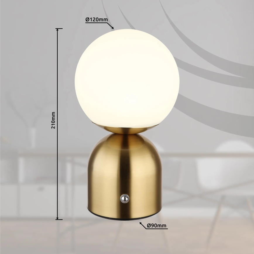 Globo - LED Prigušiva stona lampa na dodir LED/2,5W/3,7V 2700K/4000K/6500K 1800 mAh USB mesing